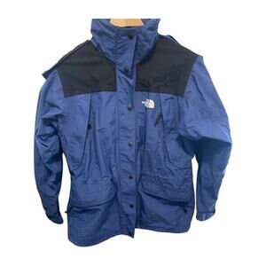 The North Face jacket vintage classic style blue and back sz women's M hood 90s